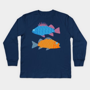 SALISH SEA ROCKFISH Undersea Ocean Graphic Fish - UnBlink Studio by Jackie Tahara Kids Long Sleeve T-Shirt